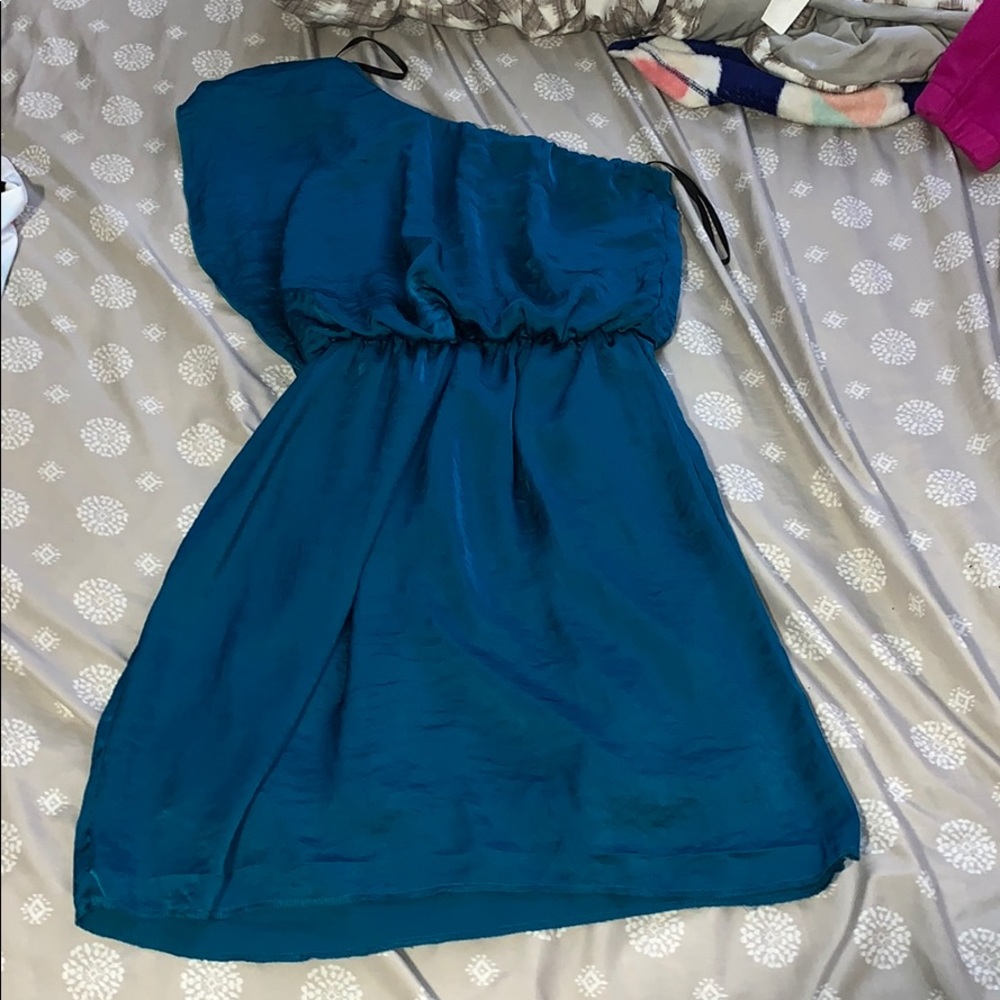 Elegant blue one shoulder dress